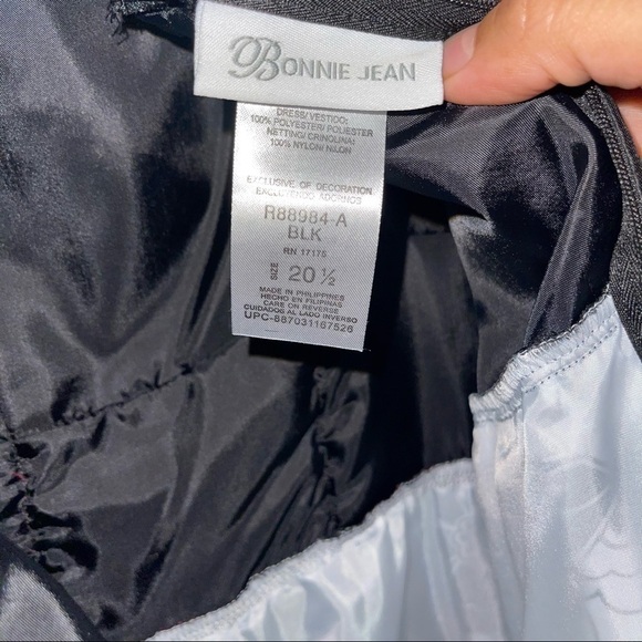 Bonnie Jean NWOT Big Girls Plus Size Black/White Shirred Waist Bubble Dress - Picture 10 of 10